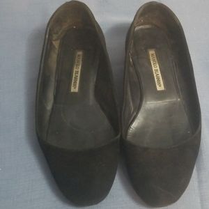 Manolo Blahnik black suede flats